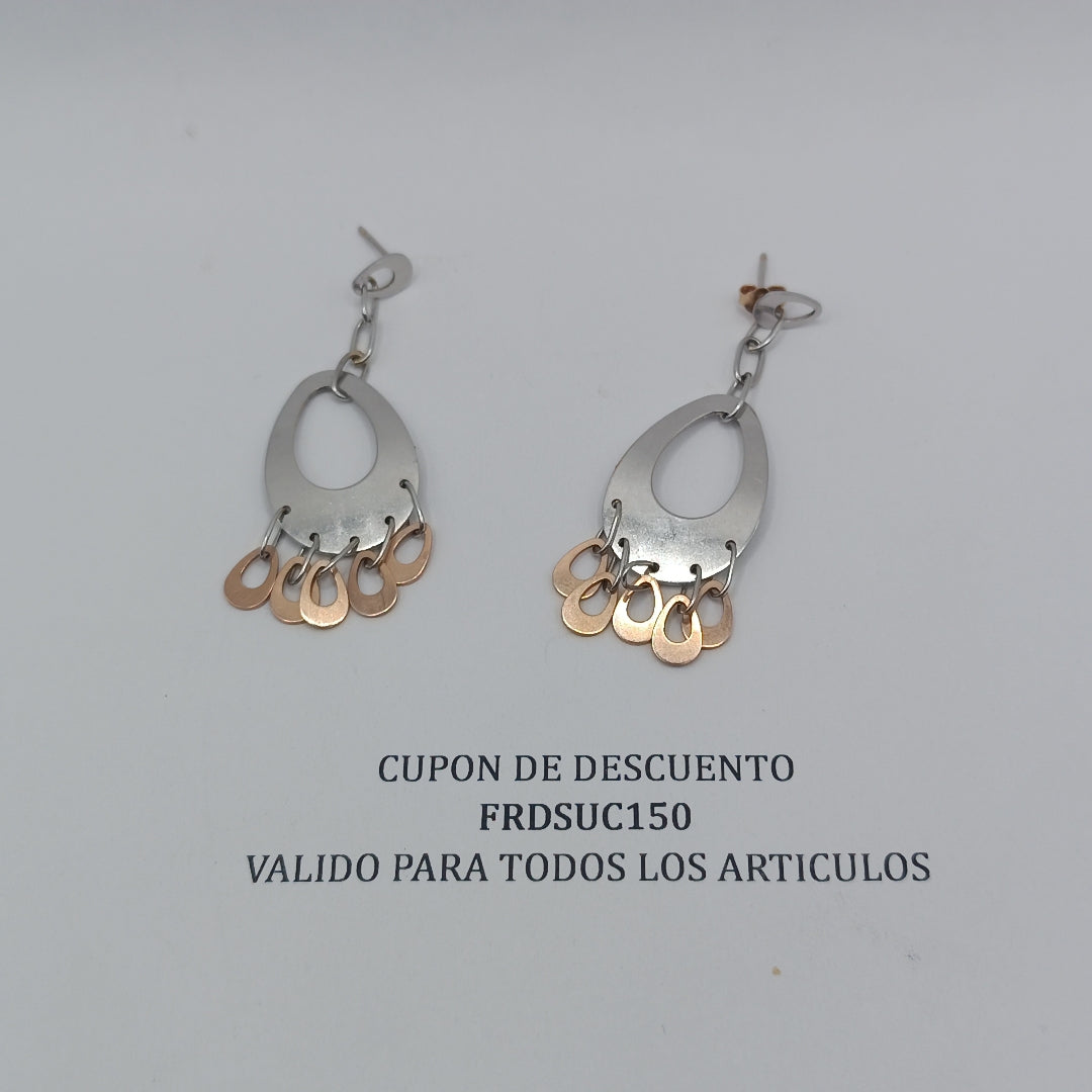ARETES PAR ORO COMBINADO 14 K 7.4 GRMS (SEMINUEVO)