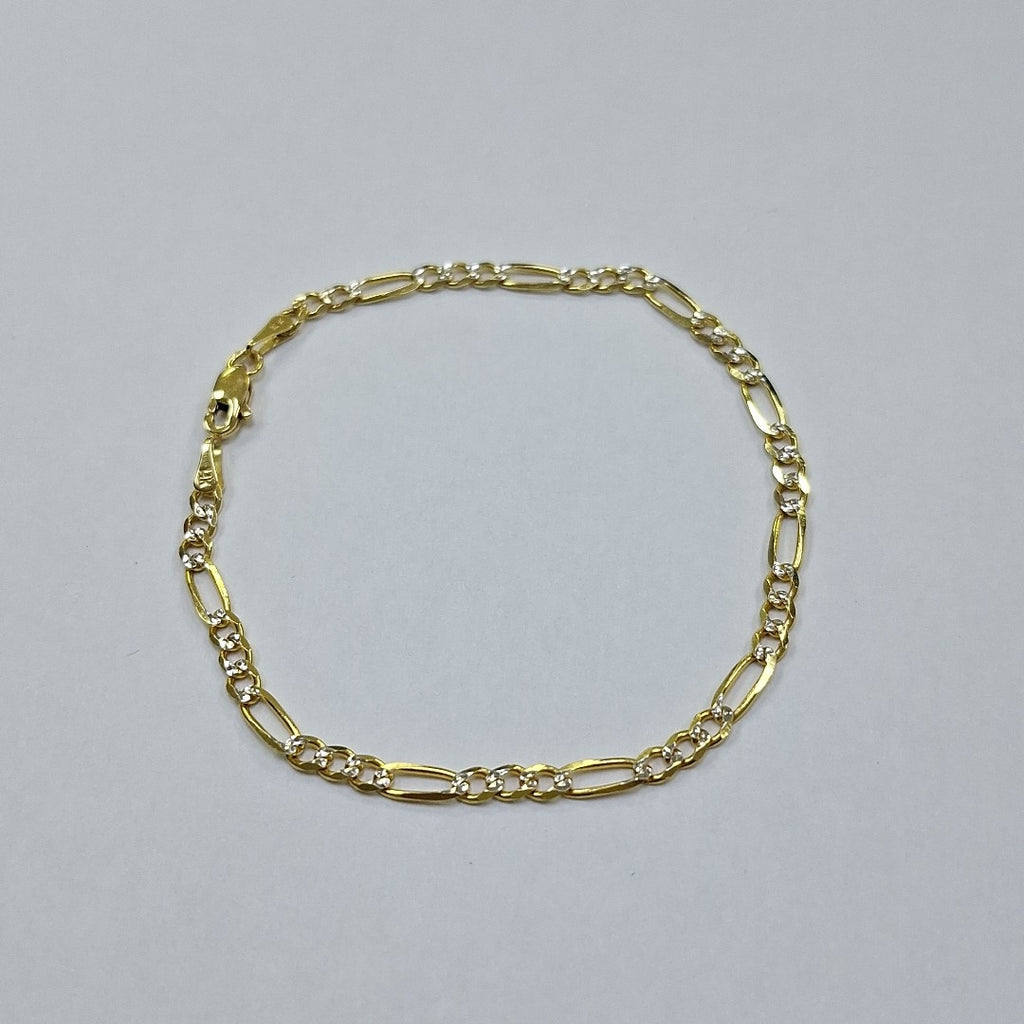 PULSERAS 3X1 DIAMANTADA ORO 14K 18 CM 3 GR (NUEVO)