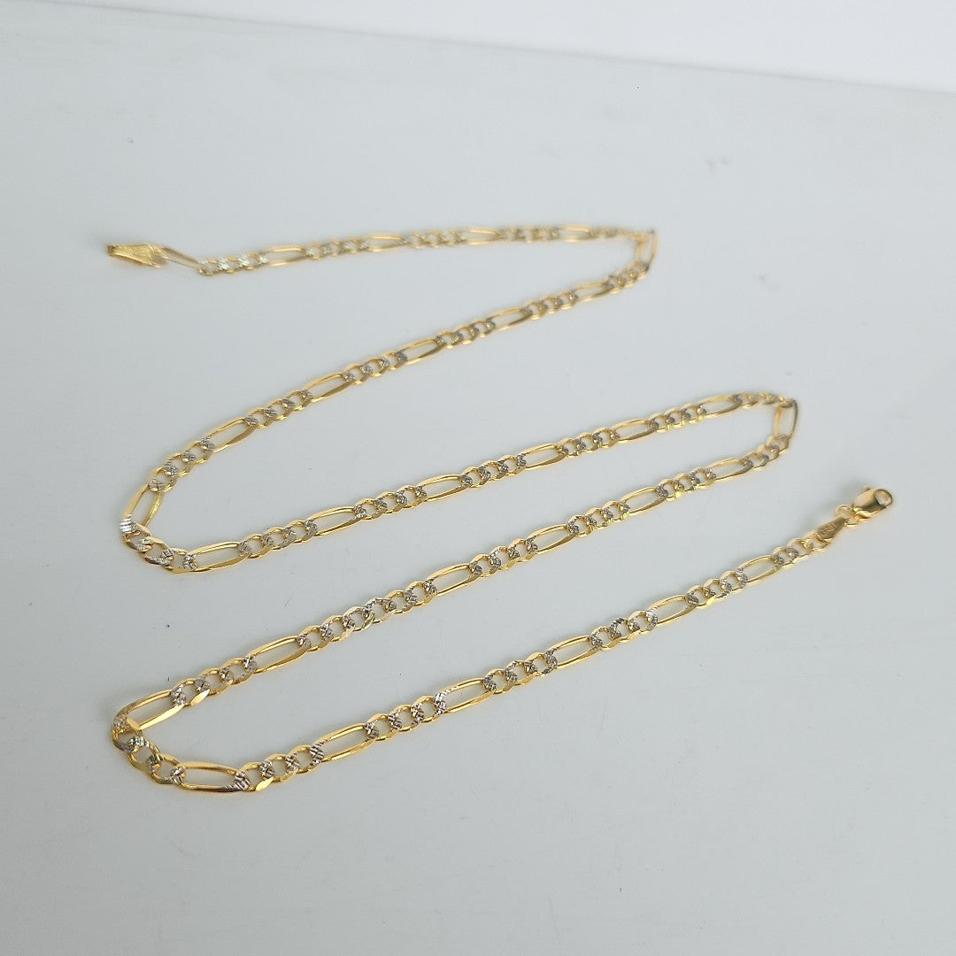 CADENAS TEJIDO 3X1 DIAMANTADO ORO 10K 50 CM 5.6 GR (NUEVO)