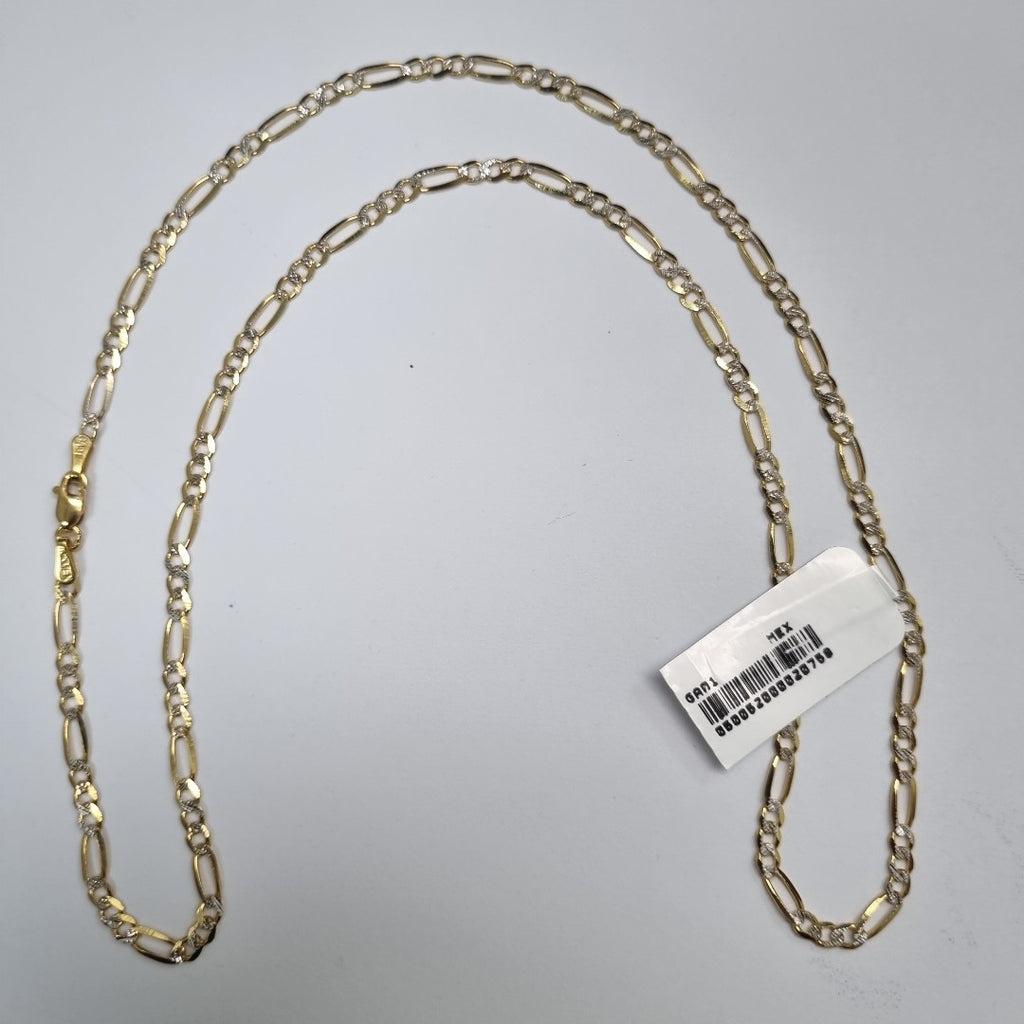 CADENAS TEJIDO 3X1 DIAMANTADO ORO 10K 55 CM 6.4 GR (NUEVO)