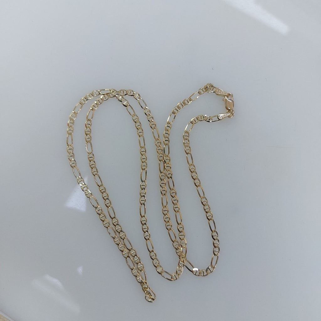 CADENAS TEJIDO FIGARO GUCHI ORO 10K 55 CM 5 GR (NUEVO)
