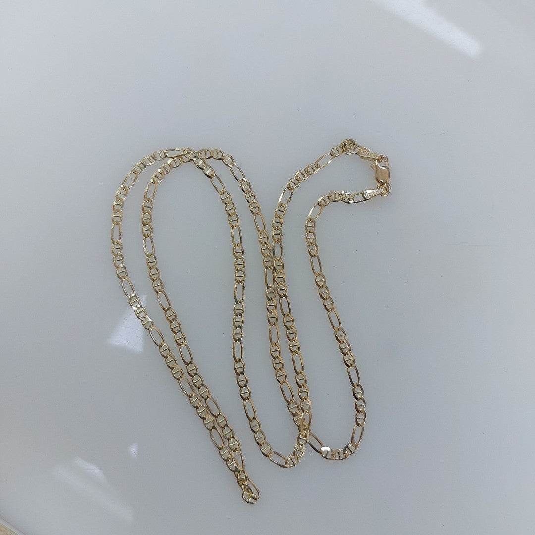 CADENAS TEJIDO FIGARO GUCHI ORO 10K 55 CM 5 GR (NUEVO)