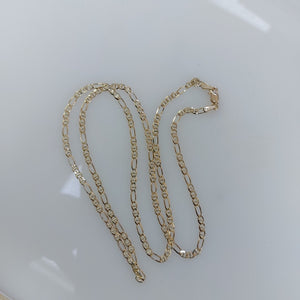 CADENAS TEJIDO FIGARO GUCHI ORO 10K 55 CM 5 GR (NUEVO)