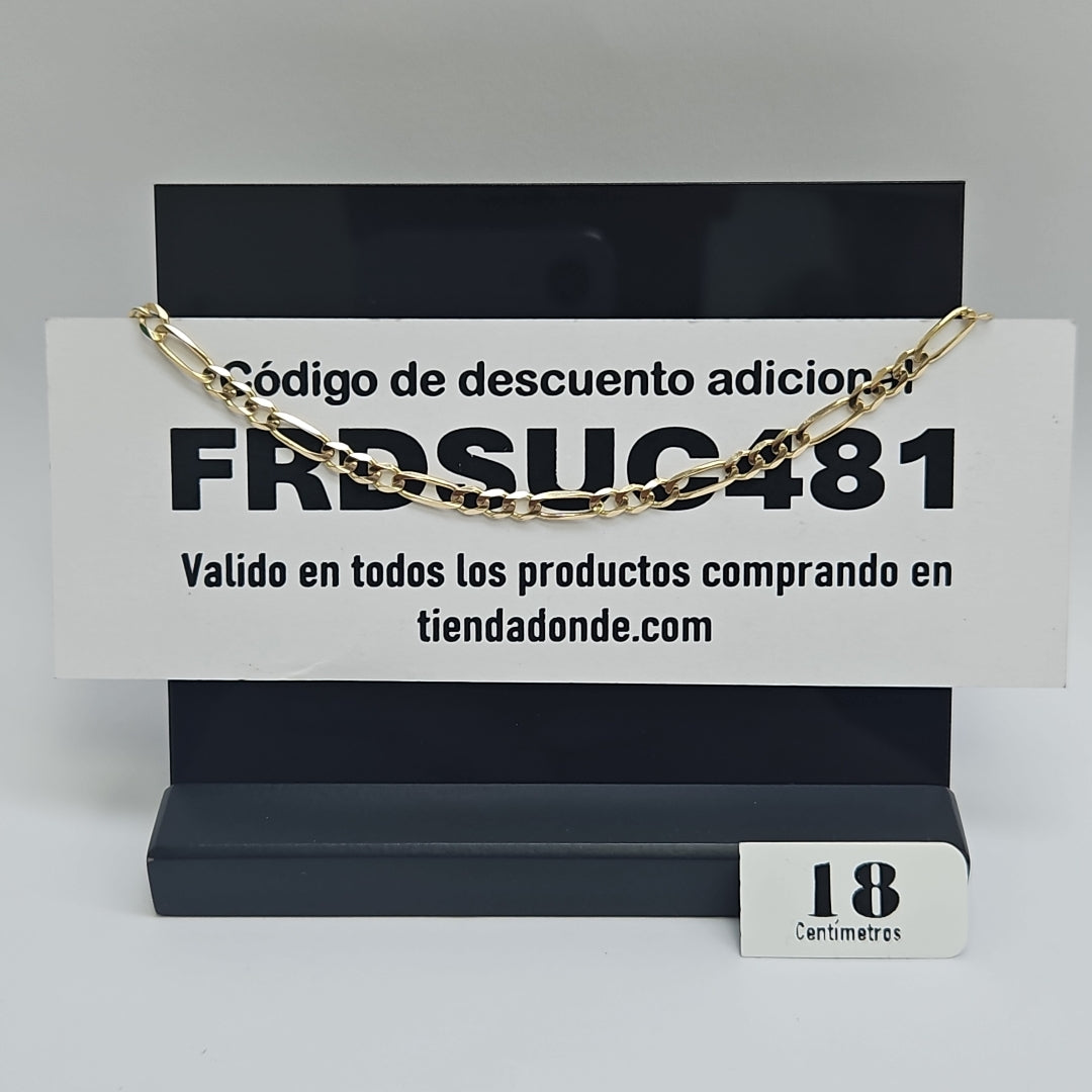 PULSERAS TEJIDO 3X1 ORO 14K 18 CM 4.2 GR (NUEVO)