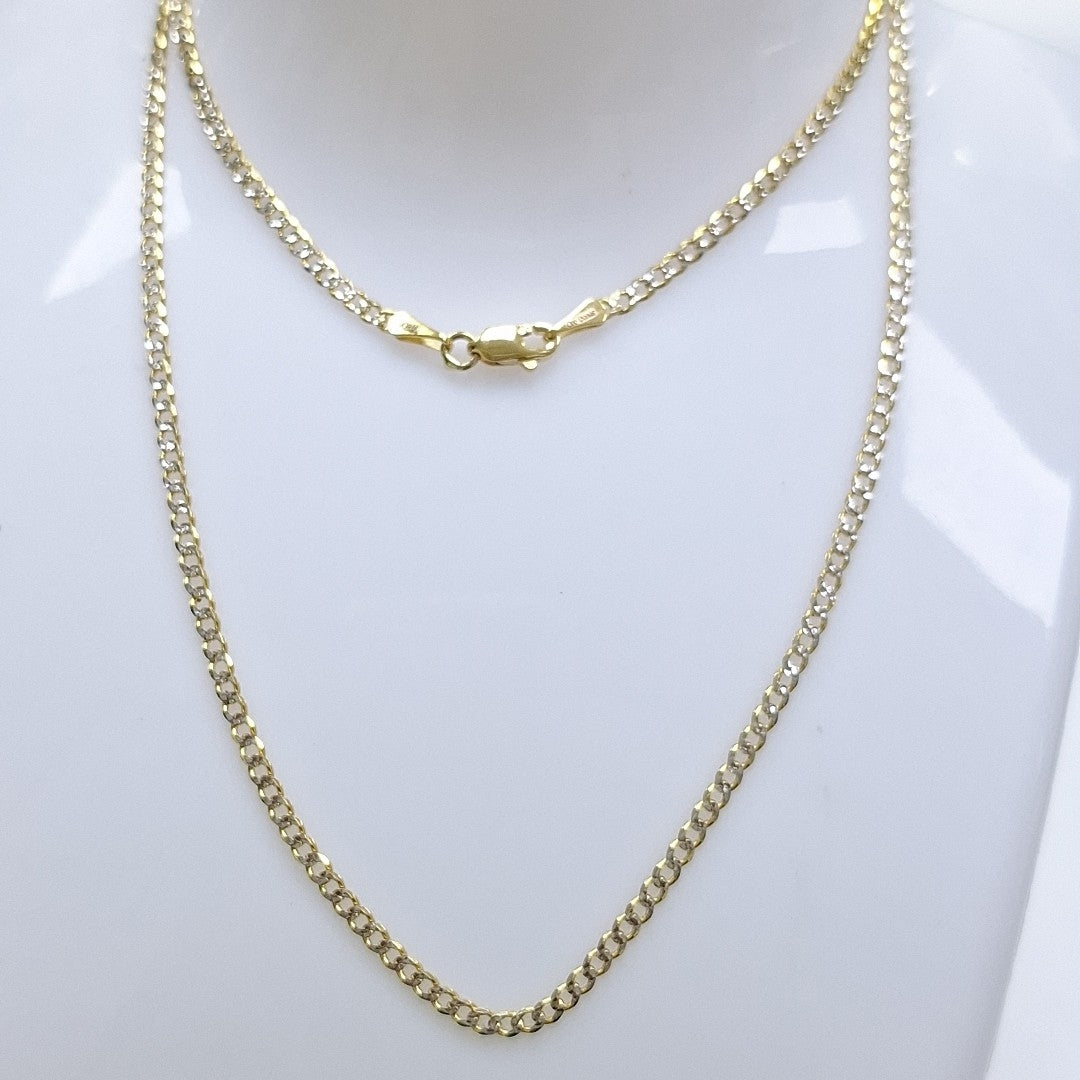 CADENAS BARBADA DIAMANTADA ORO 14K 55 CM 5.8 GR (NUEVO)
