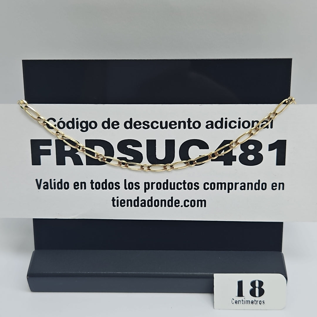 PULSERAS TEJIDO ESLABONES ORO 14K 16 CM 2.6 GR (NUEVO)