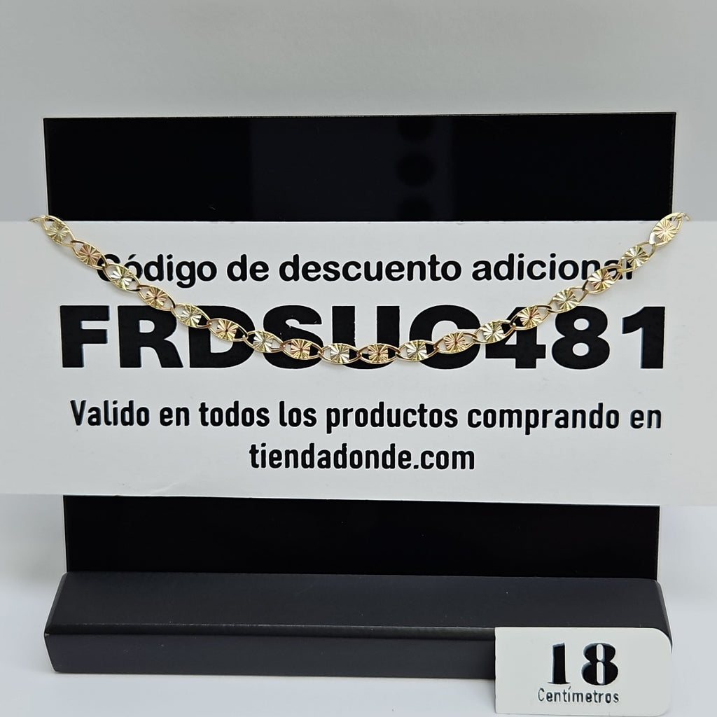 PULSERAS TEJIDO GUCHI ORO 10K 18 CM 2.6 GR (NUEVO)
