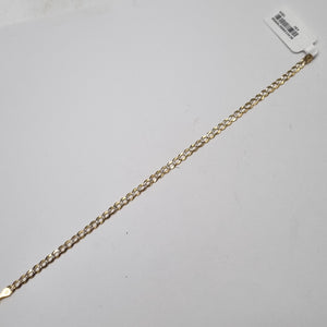 PULSERAS BARBADA DIAMANTADA ORO 14K 21 CM 3.6 GR (NUEVO)