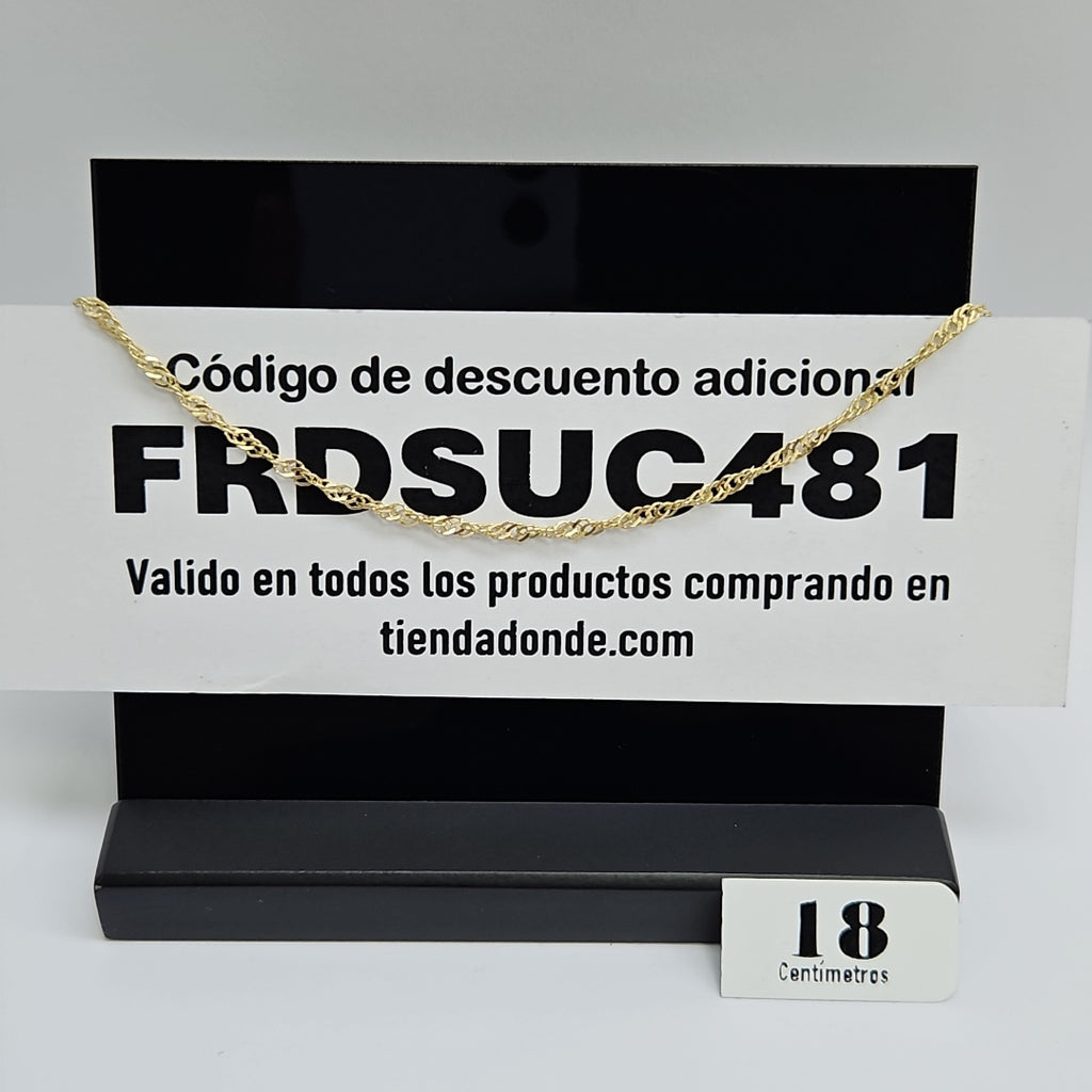 PULSERAS TEJIDO MEDIO TZL ORO 14K 18 CM 1.9 GR (NUEVO)