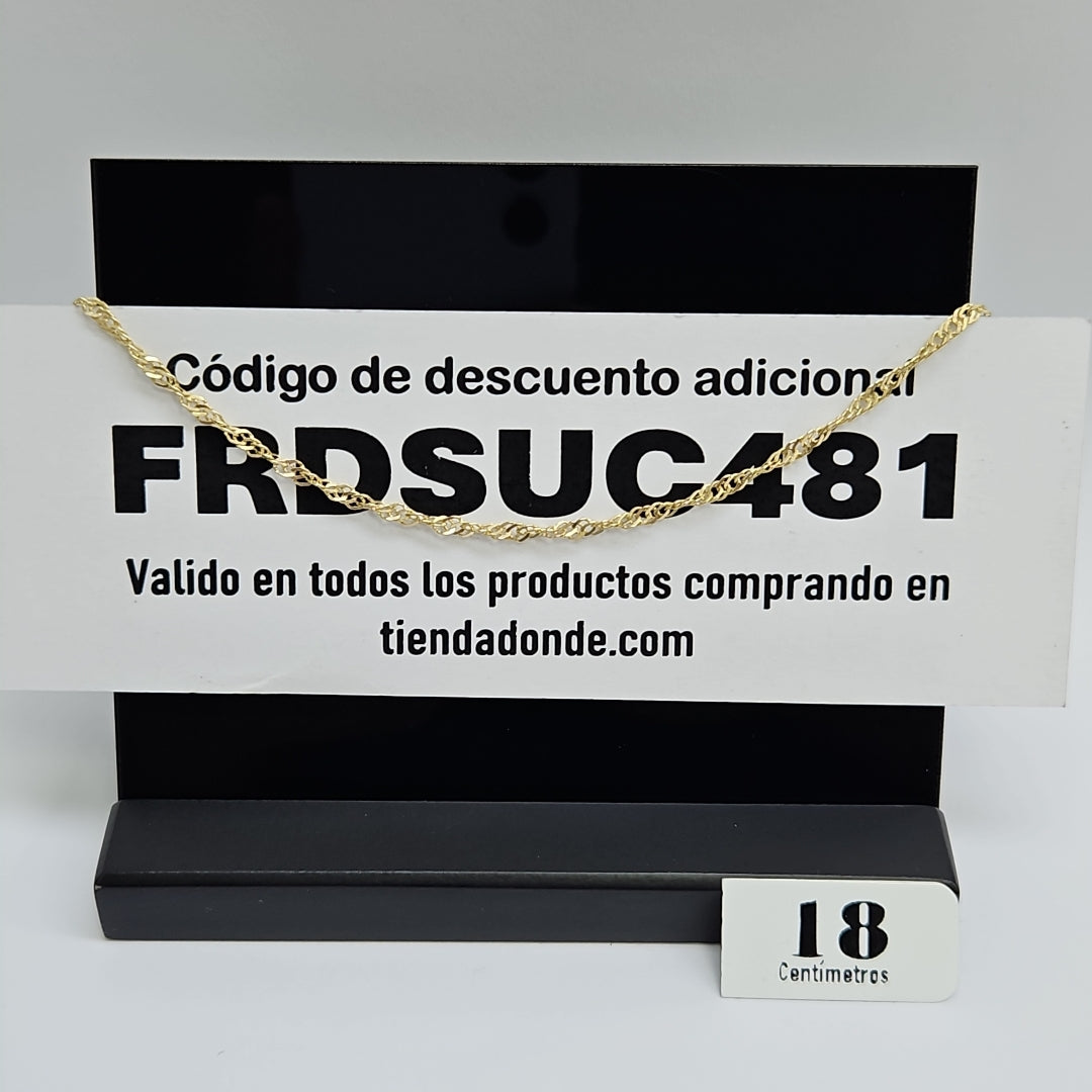 PULSERAS TEJIDO MEDIO TZL ORO 14K 18 CM 1.9 GR (NUEVO)