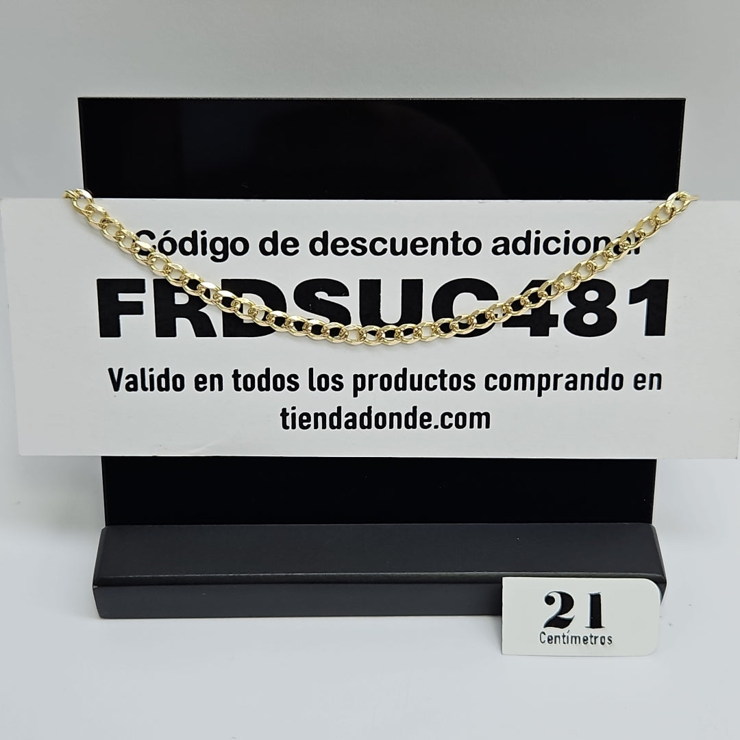 PULSERAS BARBADA ORO 14K 21 CM 5.2 GR (NUEVO)