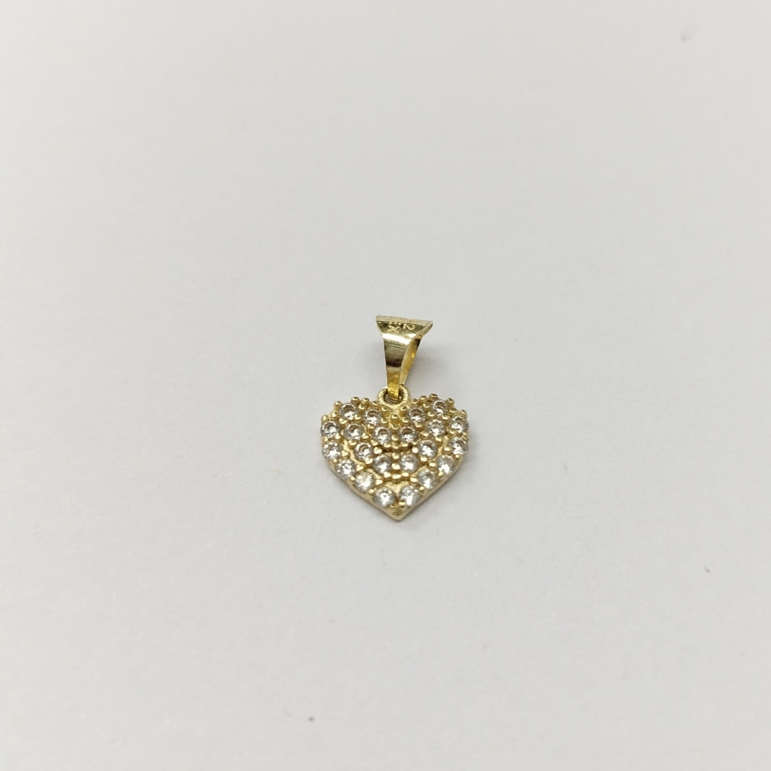 DIJES CORAZON C/CIRCONIA ORO 10K 0.7 GR (NUEVO)