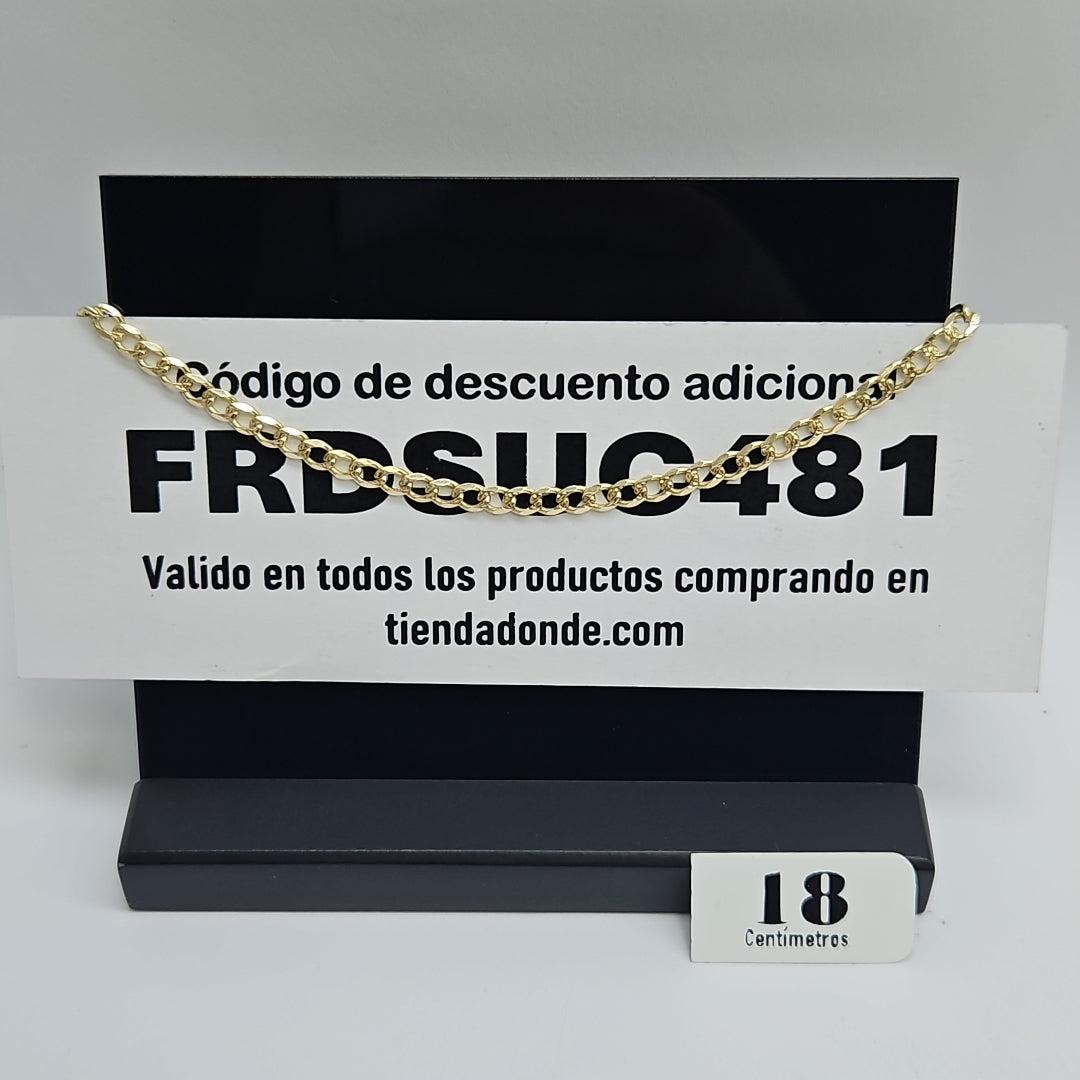 PULSERAS BARBADA ORO 14K 18 CM 4.5 GR (NUEVO)