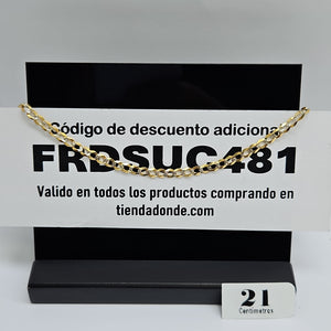 PULSERAS BARBADA DIAMANTADA ORO 14K 21 CM 3.6 GR (NUEVO)