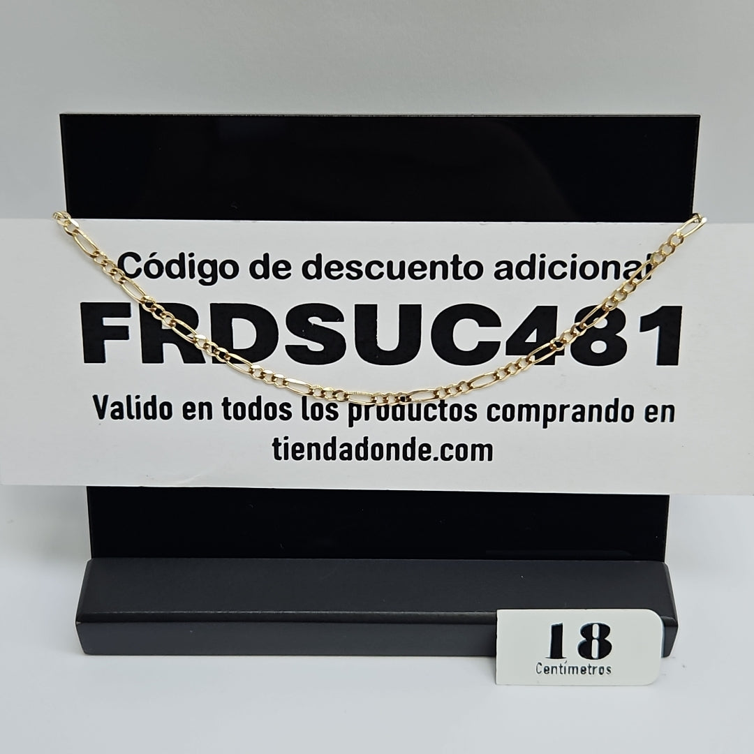 PULSERAS TEJIDO 3X1 ORO 14K 18 CM 1.9 GR (NUEVO)