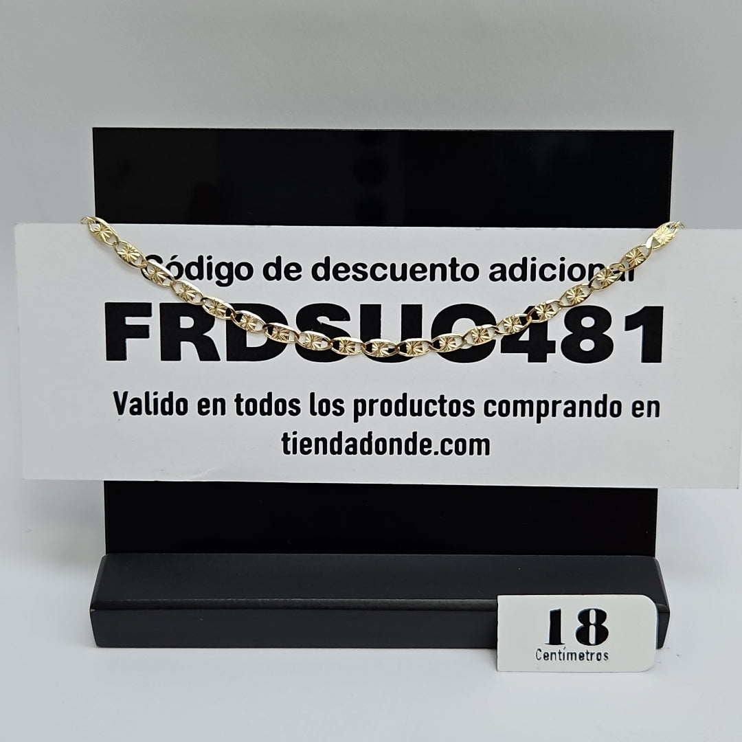 PULSERAS GUCHI ORO 14K 18 CM 2.9 GR (NUEVO)