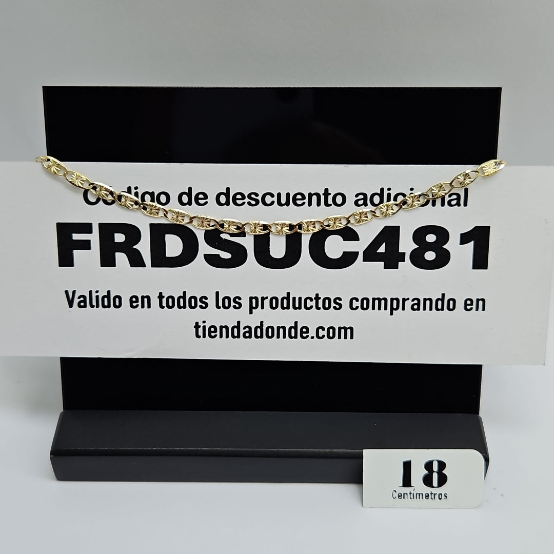PULSERAS GUCHI ORO 14K 18 CM 2.9 GR (NUEVO)
