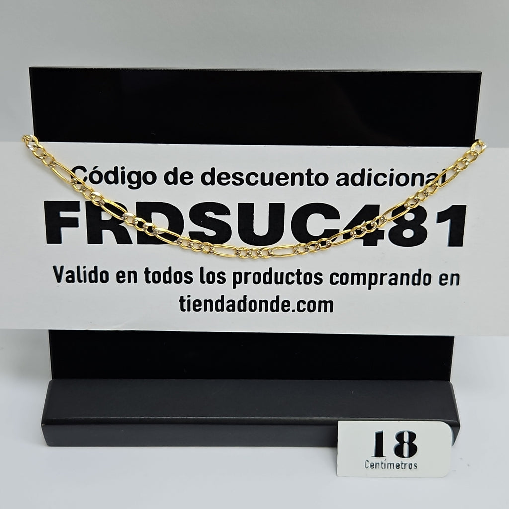 PULSERAS 3X1 DIAMANTADA ORO 14K 18 CM 3 GR (NUEVO)
