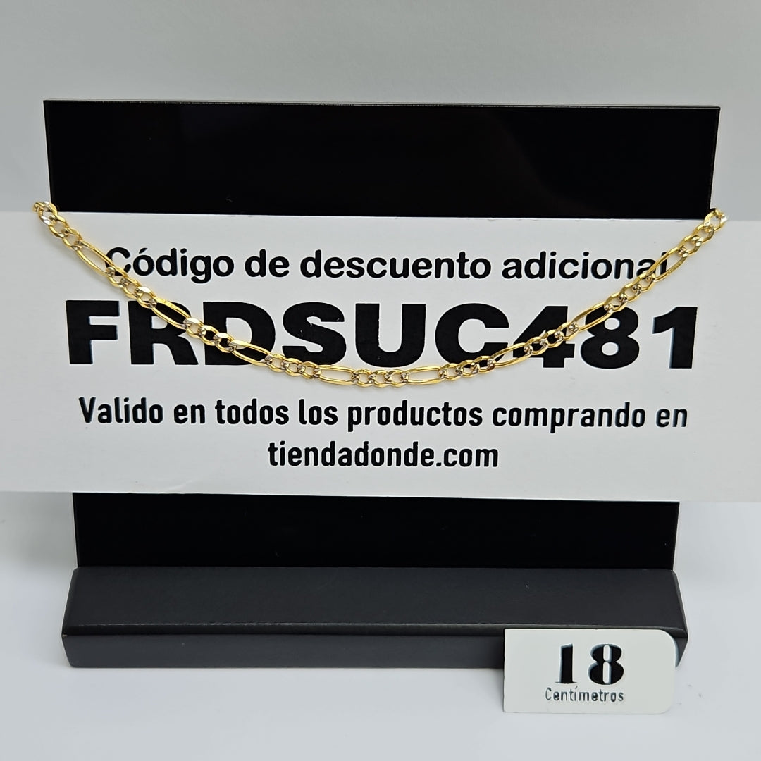 PULSERAS 3X1 DIAMANTADA ORO 14K 18 CM 3 GR (NUEVO)