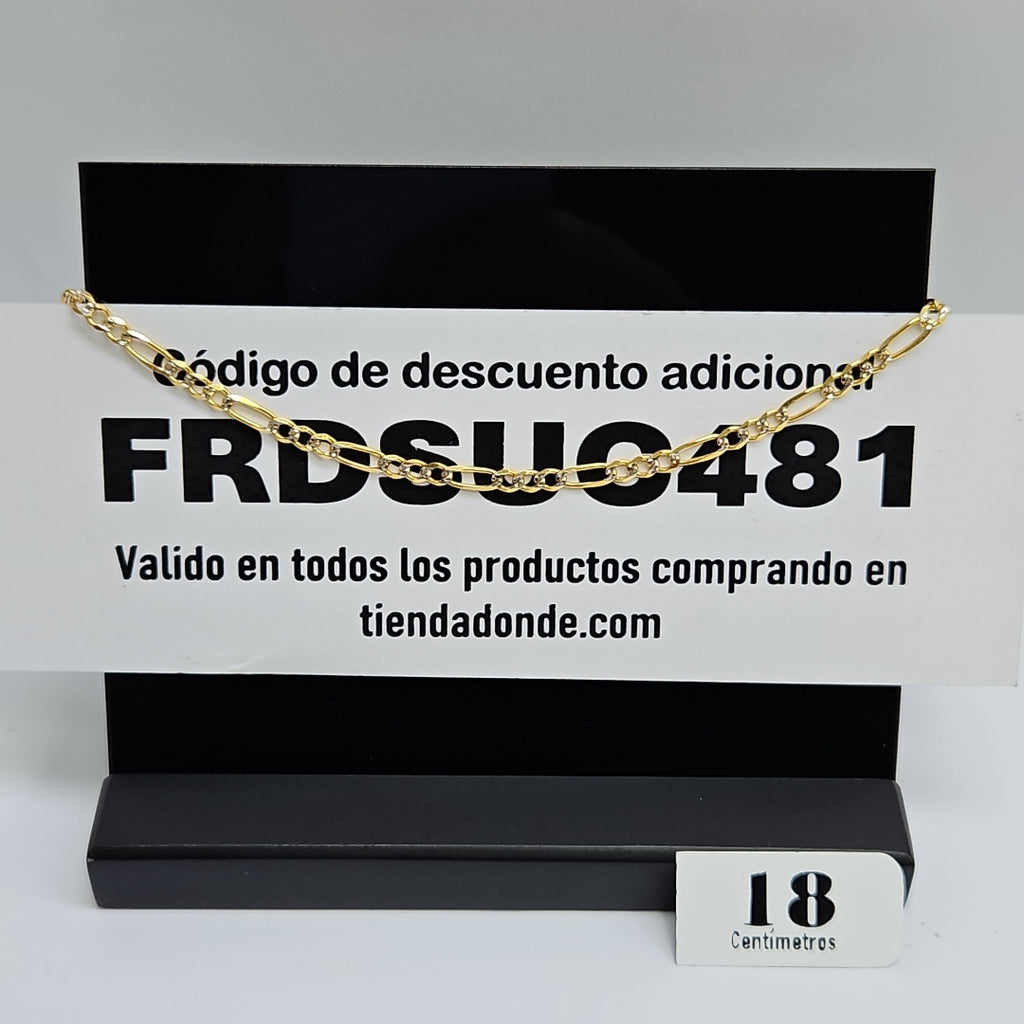 PULSERAS 3X1 DIAMANTADA ORO 14K 18 CM 2.9 GR (NUEVO)