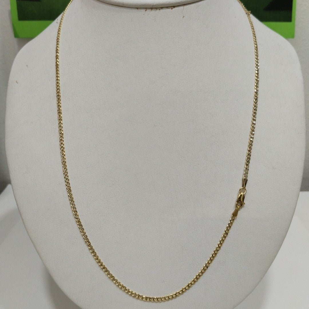 CADENAS BARBADA DIAMANTADA ORO 14K 55 CM 5.7 GR (NUEVO)