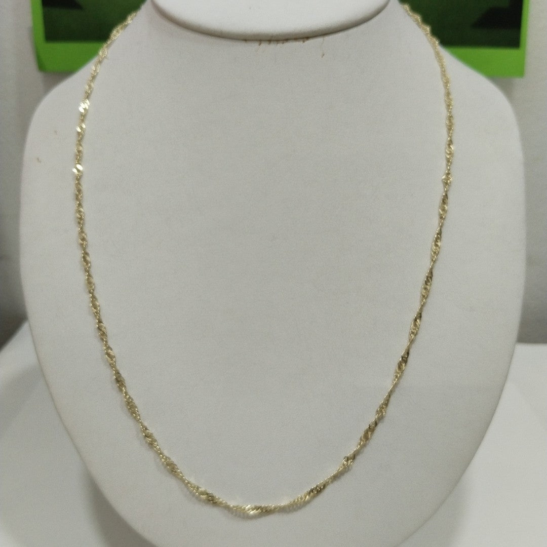 CADENAS TEJIDO MEDIO TZL ORO 14K 55 CM 4.9 GR (NUEVO)