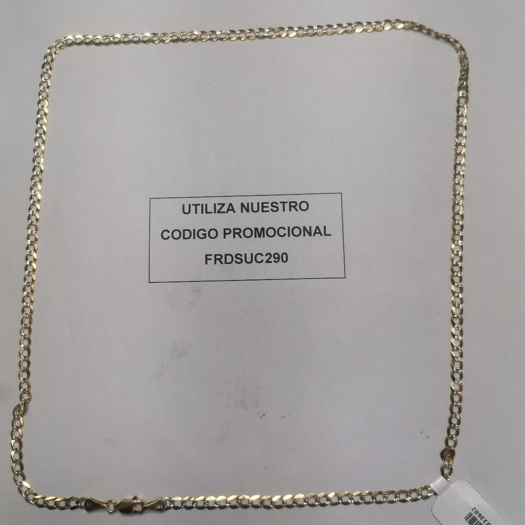 CADENAS BARBADA DIAMANTADA ORO 14K 60 CM 9.5 GR (NUEVO)