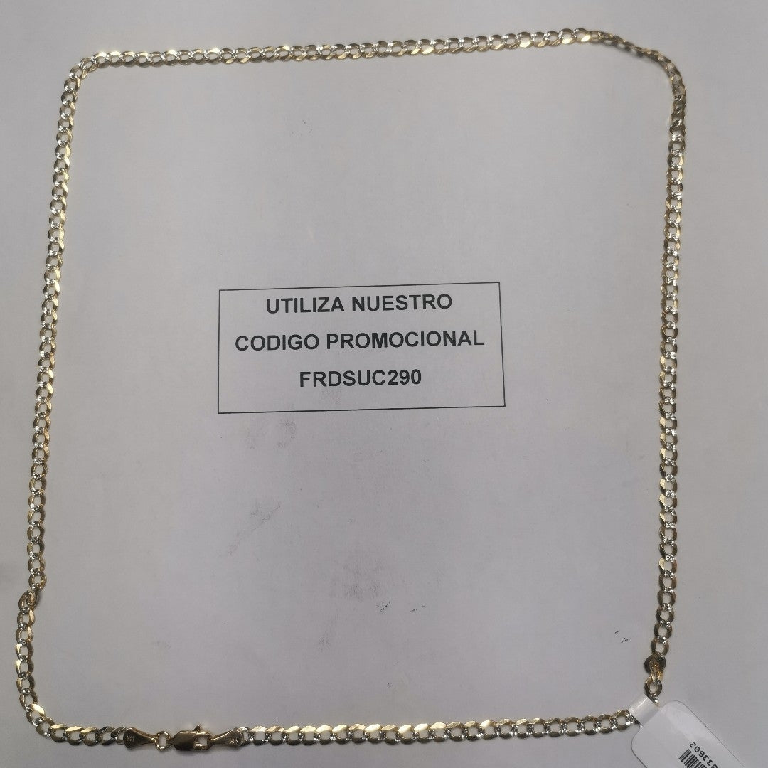 CADENAS BARBADA DIAMANTADA ORO 14K 60 CM 9.5 GR (NUEVO)