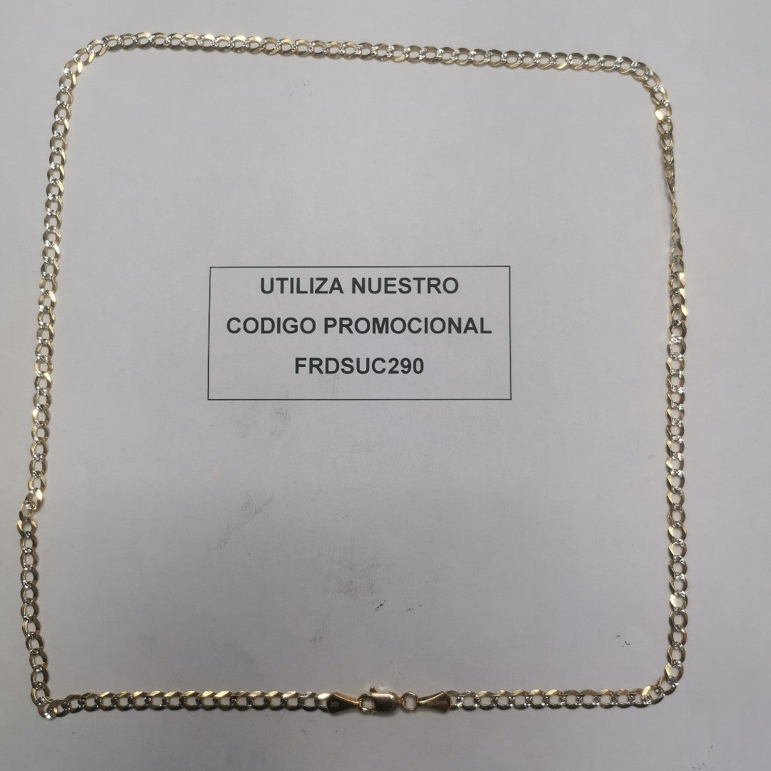 CADENAS BARBADA DIAMANTADA ORO 14K 55 CM 8.9 GR (NUEVO)