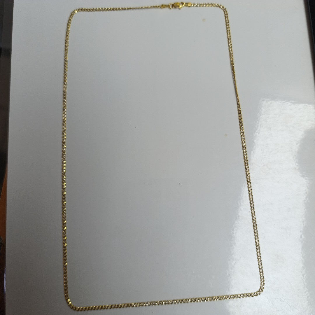 CADENAS BARBADA DIAMANTADA ORO 14K 60 CM 6.1 GR (NUEVO)