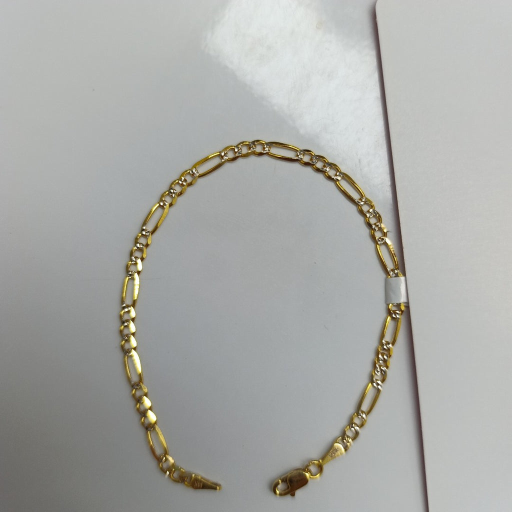 PULSERAS 3X1 DIAMANTADA ORO 14K 18 CM 3 GR (NUEVO)