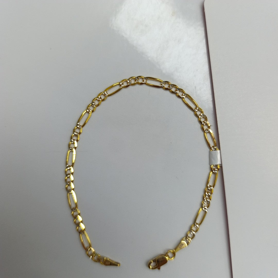 PULSERAS 3X1 DIAMANTADA ORO 14K 18 CM 3 GR (NUEVO)