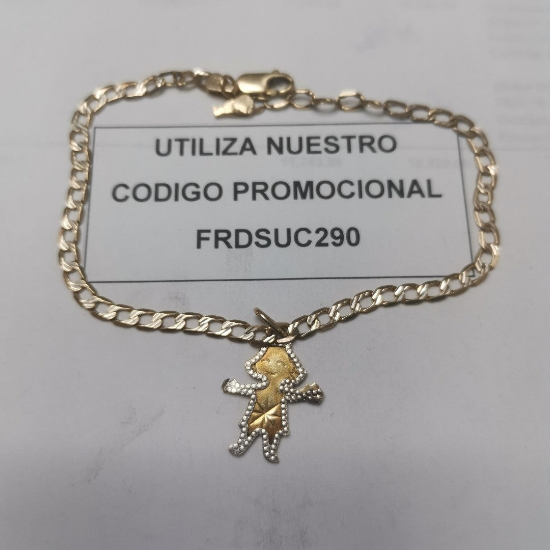 DIJE, PULSERA ORO 14 K 5.2 GRMS (SEMINUEVO)