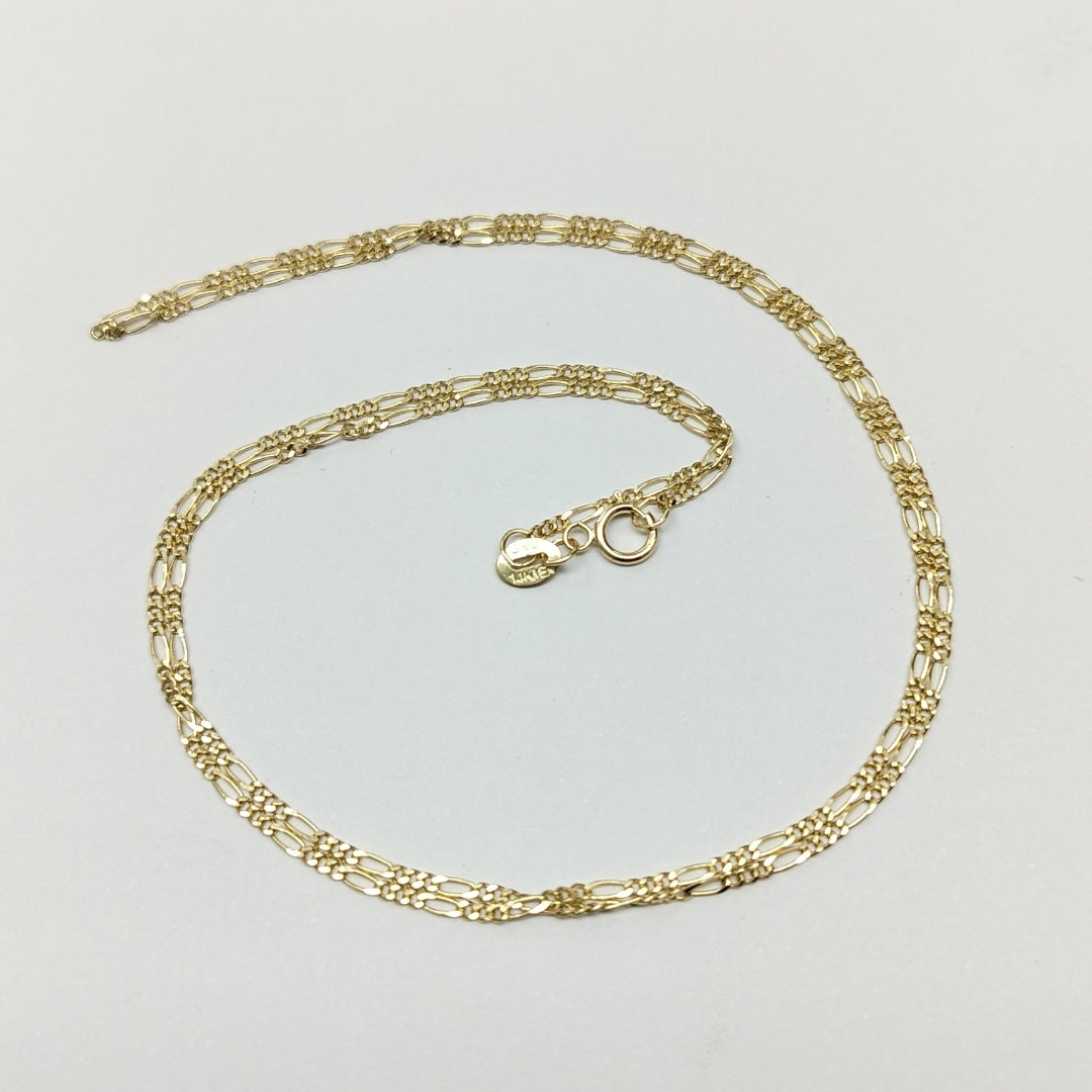 CADENAS TEJIDO 3X1 ORO 14K 55 CM 2.7 GR (NUEVO)