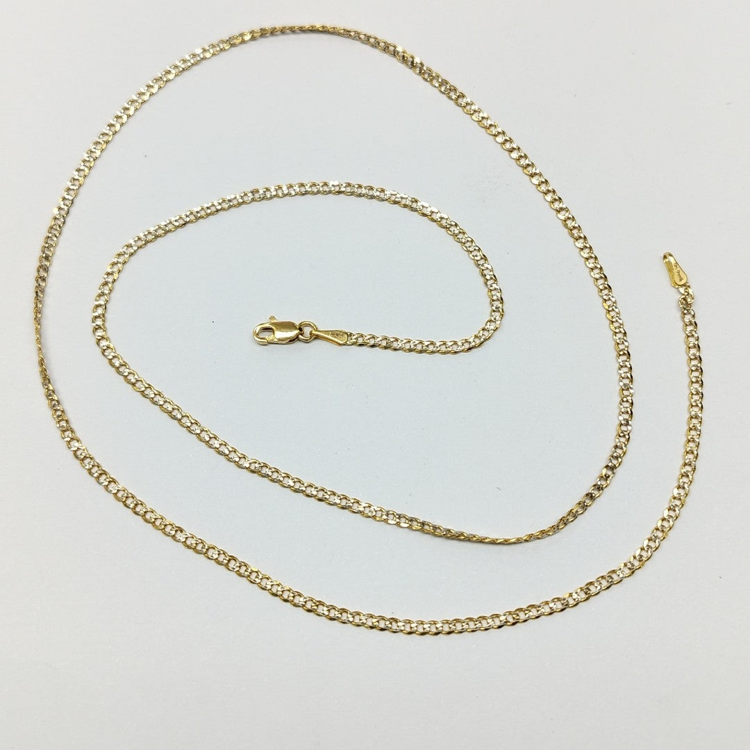 CADENAS BARBADA DIAMANTADA ORO 14K 60 CM 6.1 GR (NUEVO)