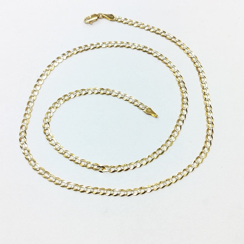 CADENAS BARBADA DIAMANTADA ORO 14K 60 CM 9.5 GR (NUEVO)