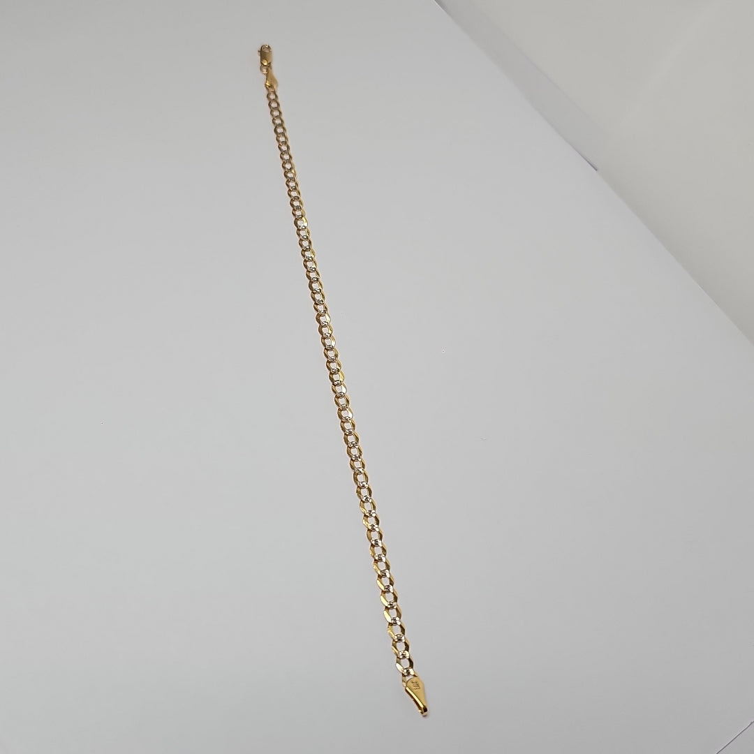 PULSERAS BARBADA DIAMANTADA ORO 14K 21 CM 3.6 GR (NUEVO)