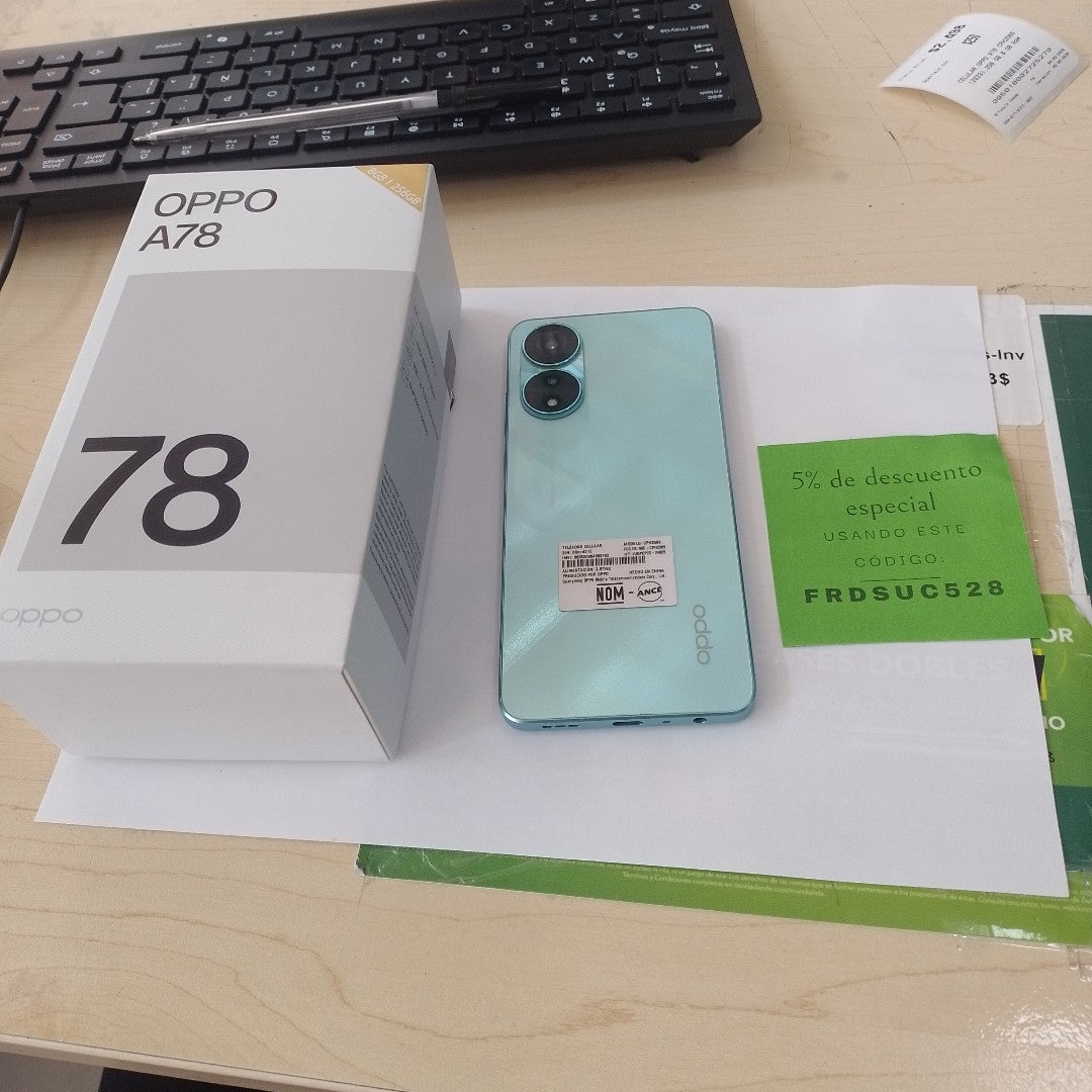 CELULAR OPPO A78 CPH2565 (2023) 256 GB 8 GB RAM (SEMINUEVO)