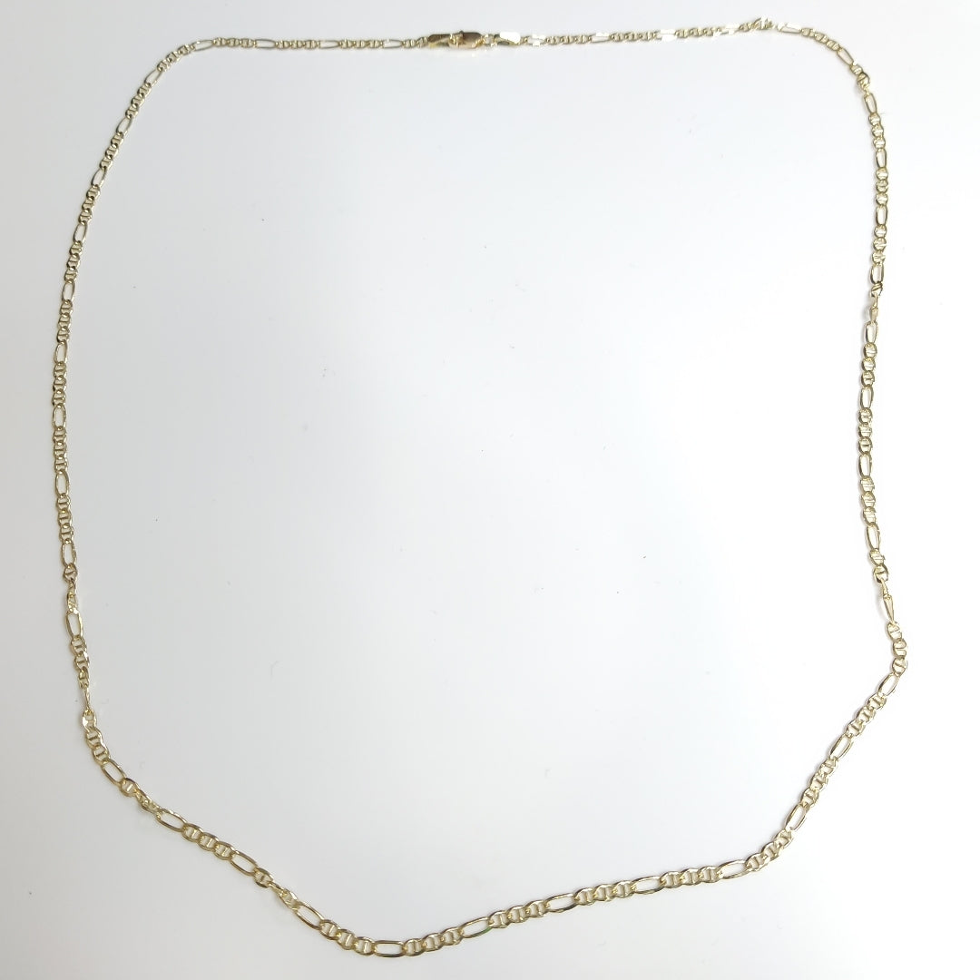 CADENAS TEJIDO FIGARO GUCHI ORO 10K 60 CM 5.3 GR (NUEVO)