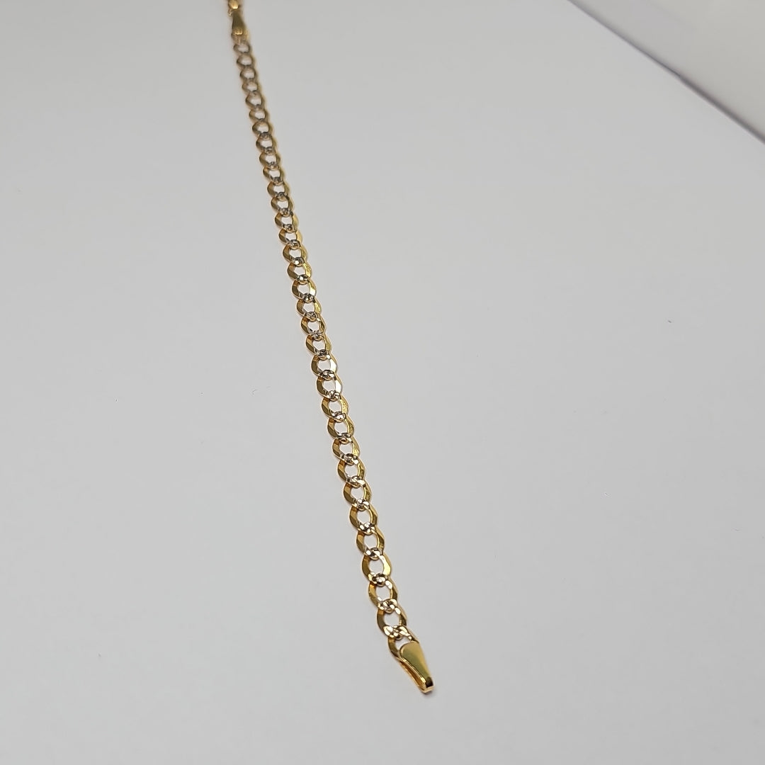 PULSERAS BARBADA DIAMANTADA ORO 14K 18 CM 4.3 GR (NUEVO)