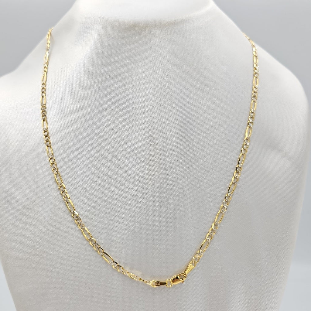 CADENAS TEJIDO 3X1 DIAMANTADO ORO 10K 50 CM 5.7 GR (NUEVO)