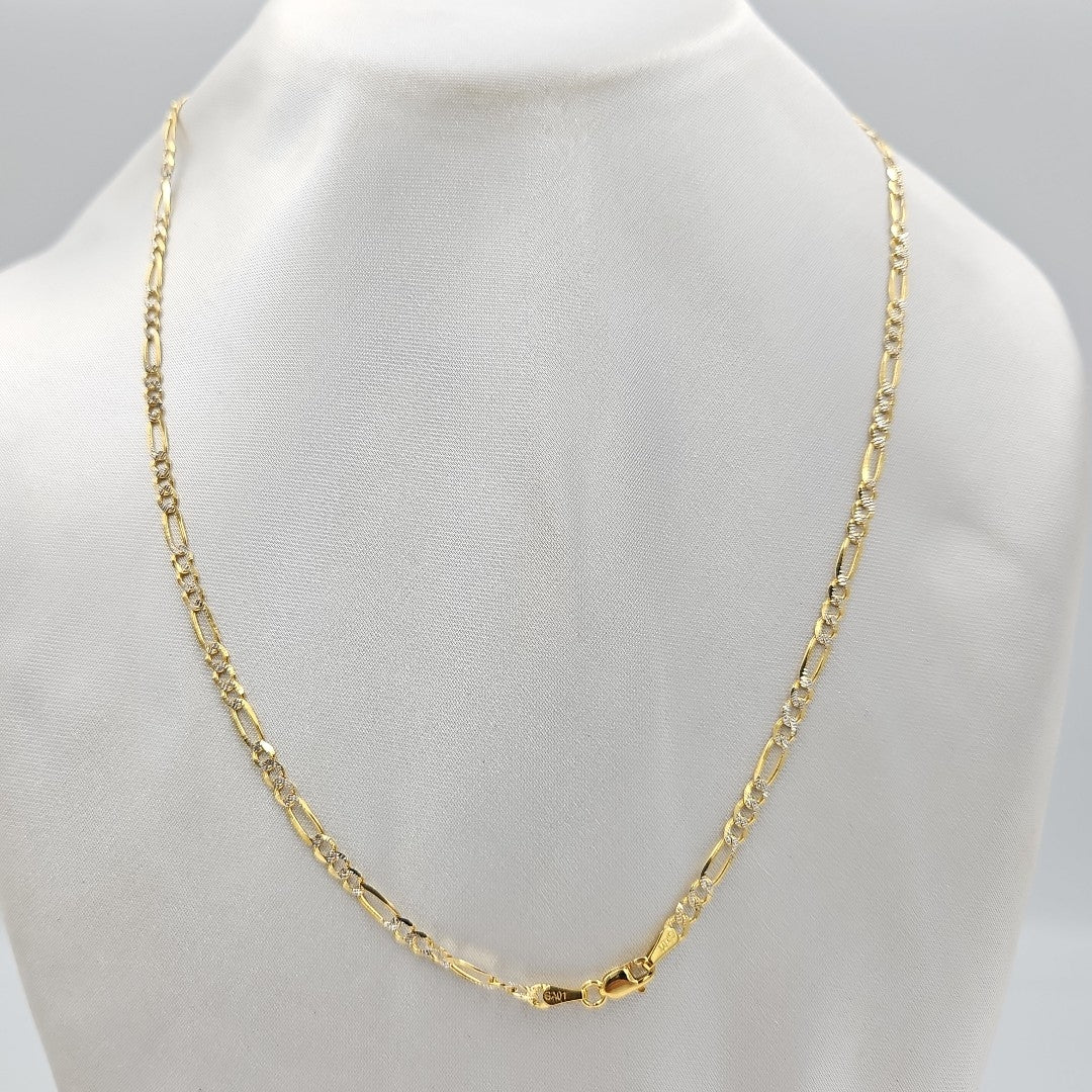 CADENAS TEJIDO 3X1 DIAMANTADO ORO 10K 50 CM 5.7 GR (NUEVO)