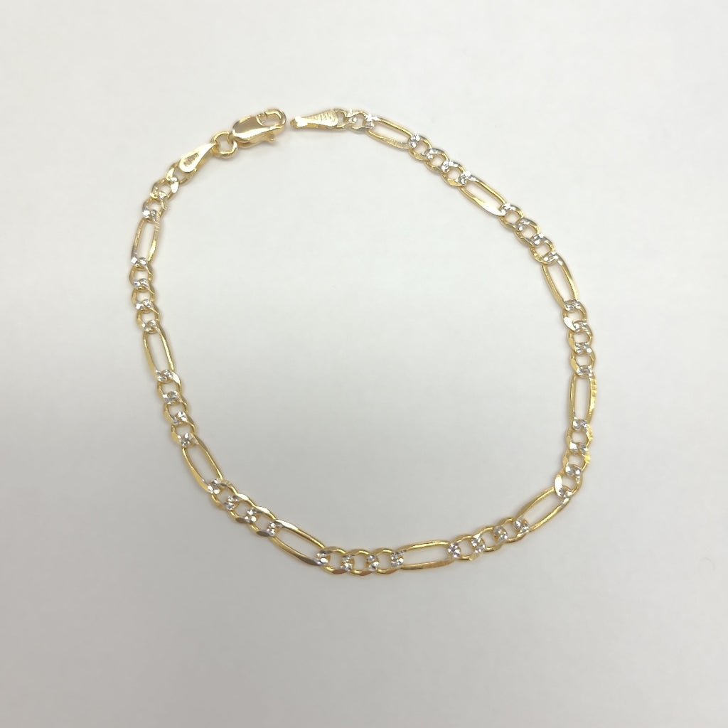 PULSERAS 3X1 DIAMANTADA ORO 14K 18 CM 3 GR (NUEVO)