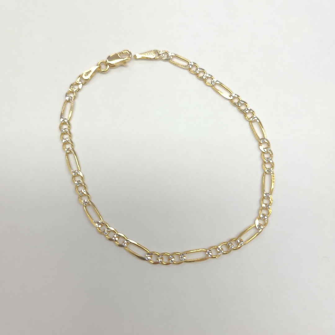 PULSERAS 3X1 DIAMANTADA ORO 14K 18 CM 3 GR (NUEVO)