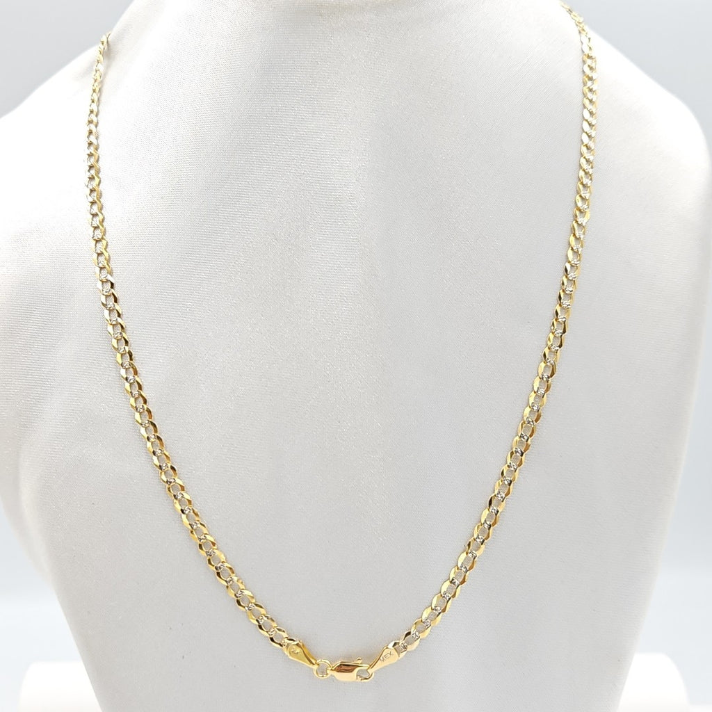 CADENAS BARBADA DIAMANTADA ORO 14K 55 CM 8.9 GR (NUEVO)