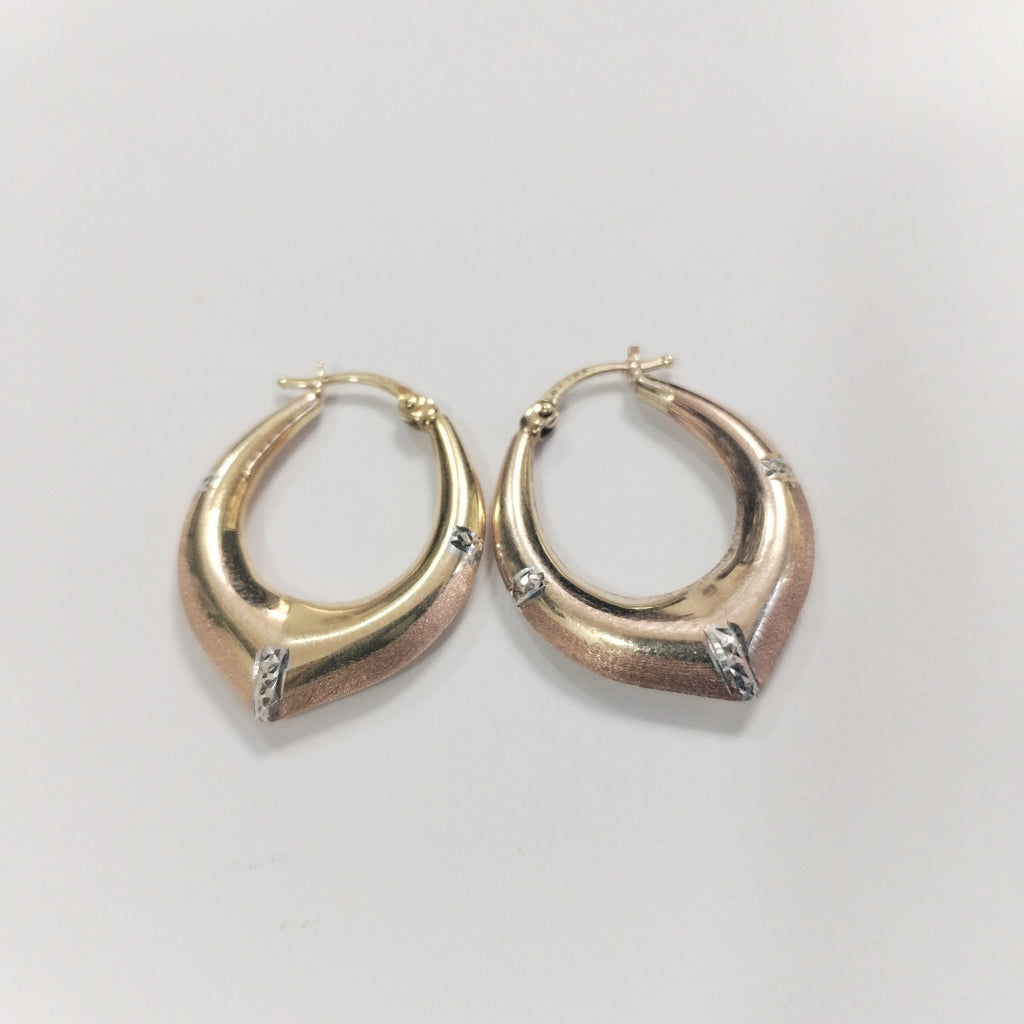 ARRACADAS PAR ORO, ORO COMBINADO 10 K 2.8 GRMS (SEMINUEVO)