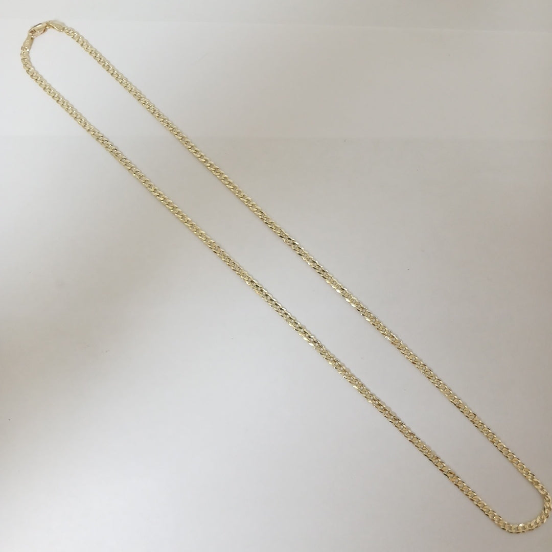 CADENAS TEJIDO BARBADA ORO 10K 55 CM 8.4 GR (NUEVO)