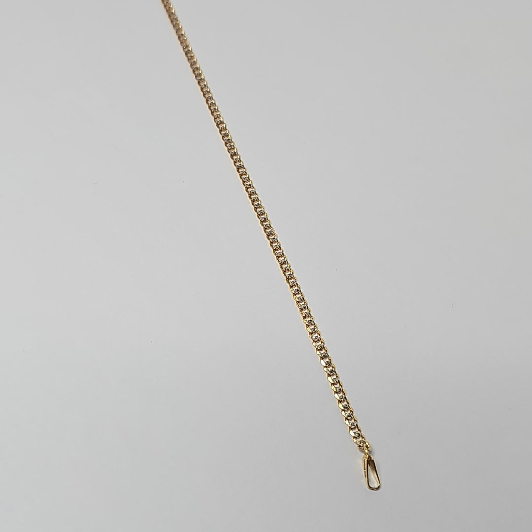 PULSERAS BARBADA DIAMANTADA ORO 14K 18 CM 2.4 GR (NUEVO)