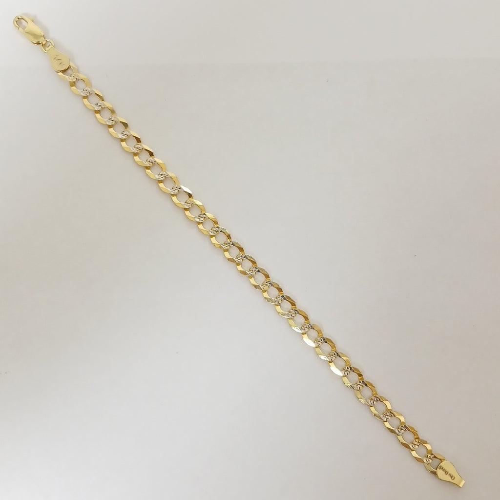 PULSERAS TEJIDO BARBADA DIAMANTADA ORO 14K 16 CM 5.7 GR (NUEVO)