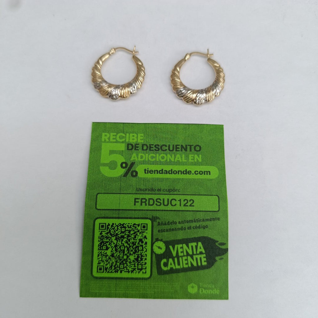 ARETES PAR ORO,ORO COMBINADO 14 K 2,60 GRMS (SEMINUEVO)